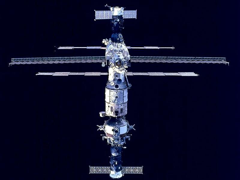 Russian Mir space station had four research modules connected to a