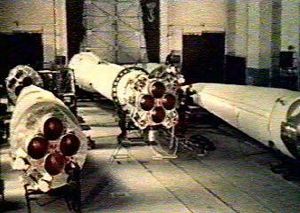 R-7 ICBM in assembly